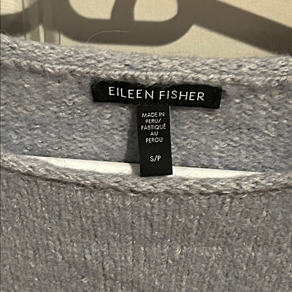 Eileen Fisher Alpaca & Organic Cotton Ballet Neck Side Slit Gray Sweater Size SP - Picture 3 of 12